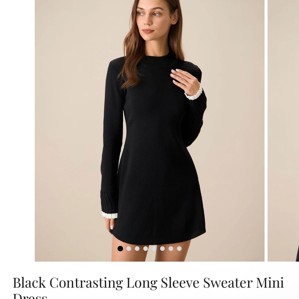 RIHOAS Black Long Sleeve Sweater Dress
